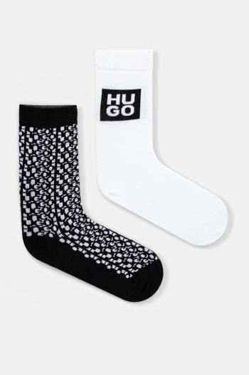 Ponožky HUGO 2-pak dámske, čierna farba, 50531223