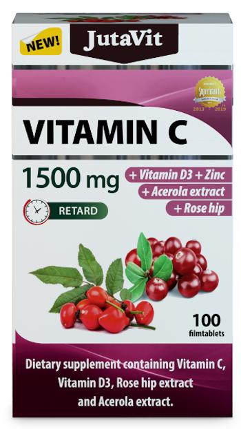 JUTAVIT Vitamín C 1500 mg s vitamínom D3, zinkom, šípkami a extraktom z aceroly 100 tabliet