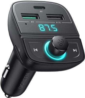 FM Transzmitter UGREEN Bluetooth Car Charger 5.0 (PD, QC3.0, USB Flash Drive, TF)