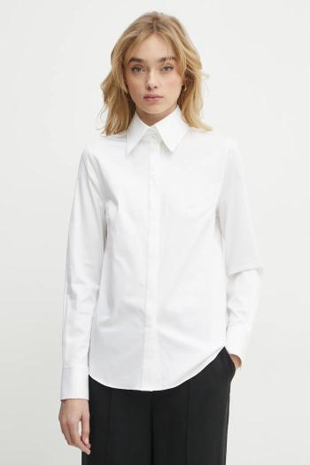 Košeľa Karl Lagerfeld dámska, biela farba, regular, s klasickým golierom, A1W11004