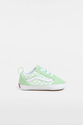 Topánky pre bábätká Vans Old Skool Crib zelená farba, VN000CS5E2Y1