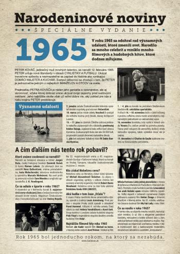Narodeninové noviny 1965 s vlastným textom a fotografiou, S fotografií