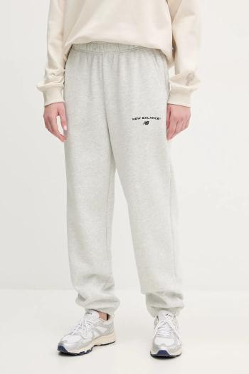 Tepláky New Balance dámske, šedá farba, melanžové, WP51500AHH