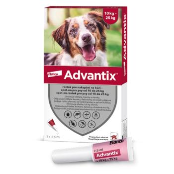 ADVANTIX Spot-on pre psov 10-25 kg 2,5 ml 1 pipeta