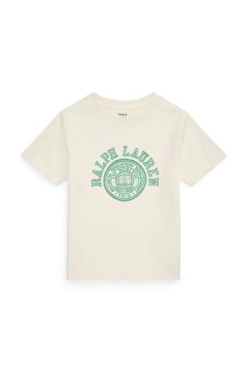 Bavlnené tričko Polo Ralph Lauren biela farba, s potlačou, 322971317001