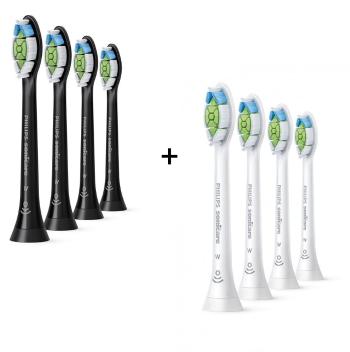 Elektromos fogkefe fej Philips Sonicare W Optimal White HX6064/11, 4 db + Philips Sonicare W Optimal White HX6064/10, 4 db