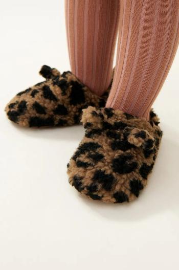 Detské papuče Liewood Maui Pile Slipper béžová farba, LW19239