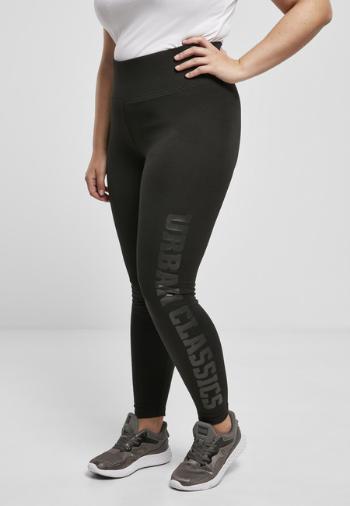 Urban Classics Ladies High Waist Branded Leggings black/black - 4XL