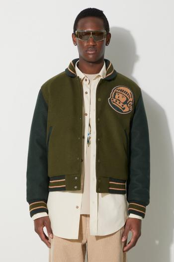 Bunda Billionaire Boys Club Astro Varsity pánska, zelená farba, prechodná, oversize, B23402