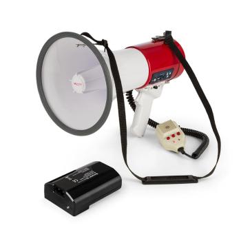 Auna MEGA080USB, megafón + batéria, set, 80 W, červený