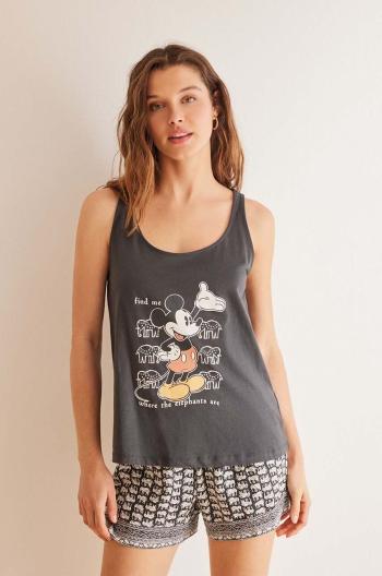 Bavlnené pyžamo women'secret Mickey šedá farba, bavlnené, 3138537