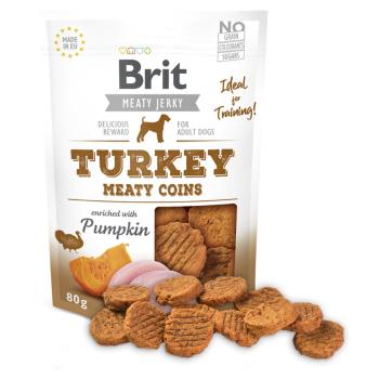 BRIT Jerky Turkey Meaty Coins maškrty pre psov 80 g