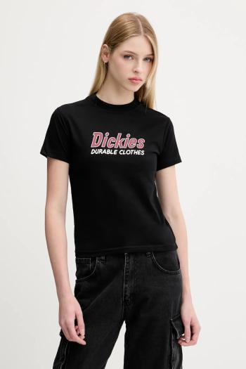 Bavlnené tričko Dickies dámske, čierna farba, DK0A87Q5