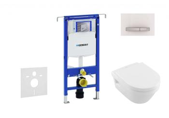 GEBERIT - Duofix Modul na závesné WC s tlačidlom Sigma50, alpská biela + Villeroy Boch - WC a doska, DirectFlush, SoftClose, CeramicPlus 111.355.00.5 NB8