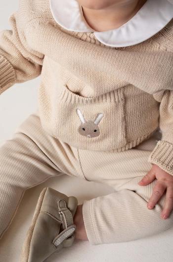 Detský bavlnený svetrík Donsje Loeke Sweater Bunny béžová farba, 3026001