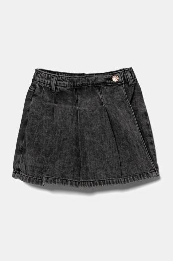 Dievčenská rifľová sukňa Guess šedá farba, mini, rovný strih, K4BD02 D5G40