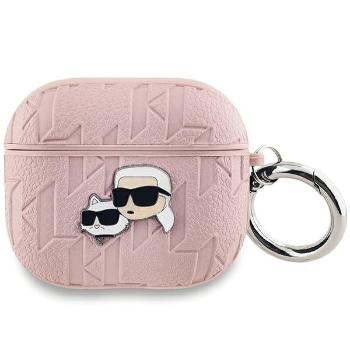 KARL LAGERFELD MONOGRAM Obal na slúchadlá Apple AirPods 3 ružový