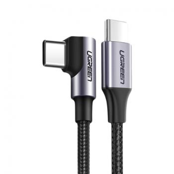 Ugreen Angled kábel USB-C / USB-C PD 60W 2A 1m, čierny (US255 50125)