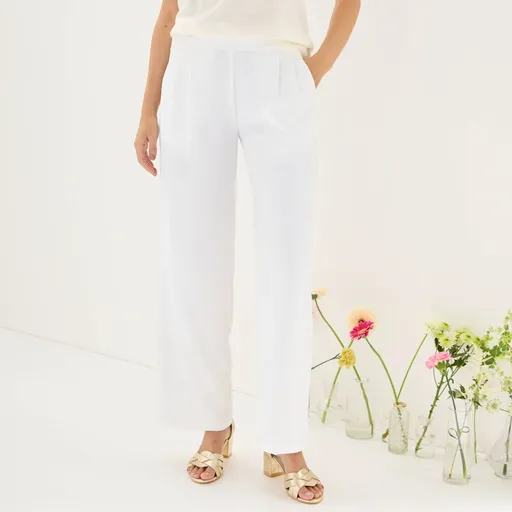 Široké krepové nohavice s vysokým pásom