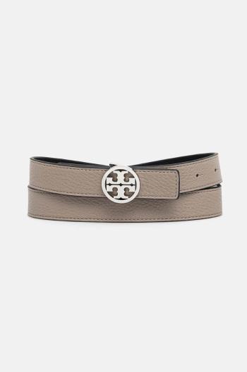 Obojstranný kožený opasok Tory Burch 1" Miller Reversible dámsky, šedá farba, 138935