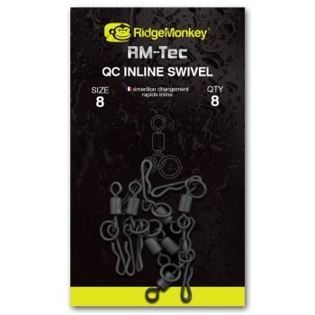 Ridgemonkey rýchlovýmenný obratlík na inline odpadávacie olova quick change inline swivel - veľkosť 8