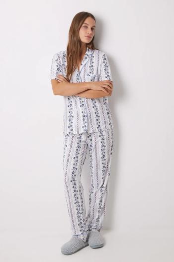 Pyžamo women'secret MIX AND MATCH HAMPTONS dámske, béžová farba, 4858813