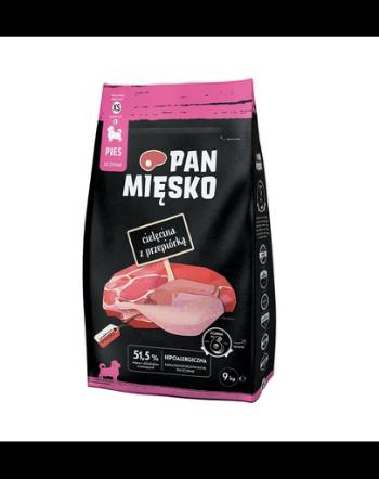 PAN MIĘSKO hrana catei si caini tineri XS 9 kg vitel si prepelita