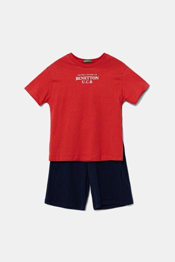 Detská bavlnená súprava United Colors of Benetton červená farba, 3096CK00D
