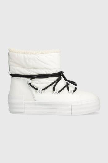 Sněhule Calvin Klein Jeans BOLD VULC FLATF SNOW BOOT WN bílá barva, YW0YW01181