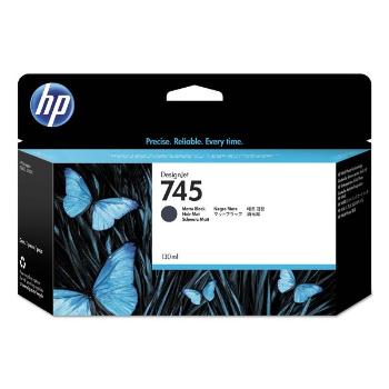 HP originál ink F9J99A, HP 745, matte black, 130ml, HP DesignJet HD Pro MFP, DesignJet Z2600, Z5600, matt black