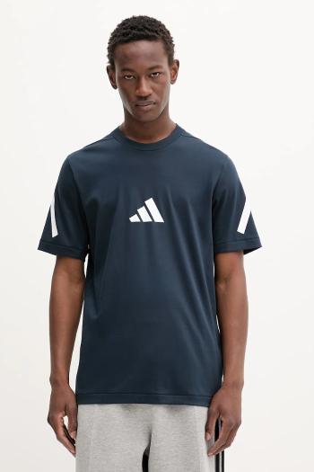 Bavlnené tričko adidas x Z.N.E pánske, tmavomodrá farba, s potlačou, JW4735