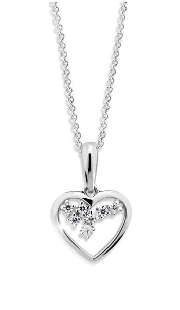 Cutie Diamonds Prívesok z bieleho zlata s diamantmi Srdce DZ6299-1606-40-00-X-2