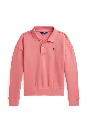 Detská bavlnená mikina Polo Ralph Lauren ružová farba, s potlačou, 313971115001