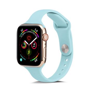 THIN Silikónový remienok Apple Watch 9 / 8 / 7 (41mm) / 6 / SE / 5 / 4 (40mm) / 3 / 2 / 1 (38mm) LIGHT BLUE