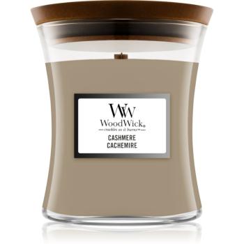 Woodwick Cashmere vonná sviečka s dreveným knotom 275 g