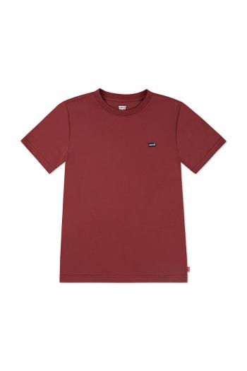 Detské bavlnené tričko Levi's LVB BATWING CHEST HIT bordová farba, jednofarebné, 8EA100