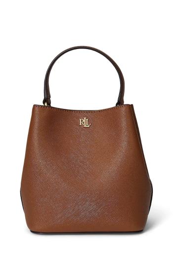 Kožená kabelka Lauren Ralph Lauren hnedá farba, 431969365