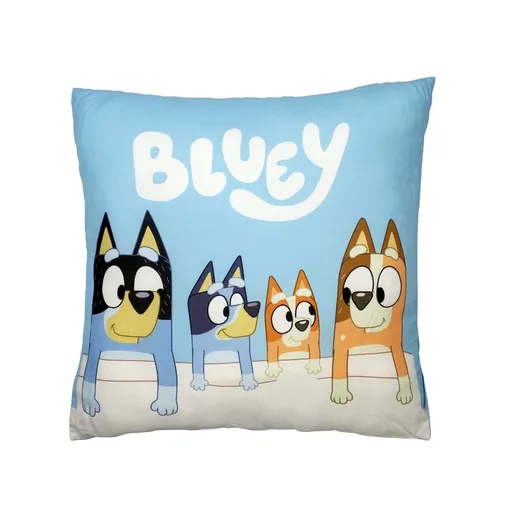 Jerry Fabrics Detský vankúšik s potlačou - Bluey - rodina | 40 x 40 cm