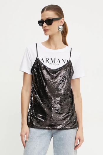 Bavlnené tričko Armani Exchange dámske, biela farba, XW000064 AF10356