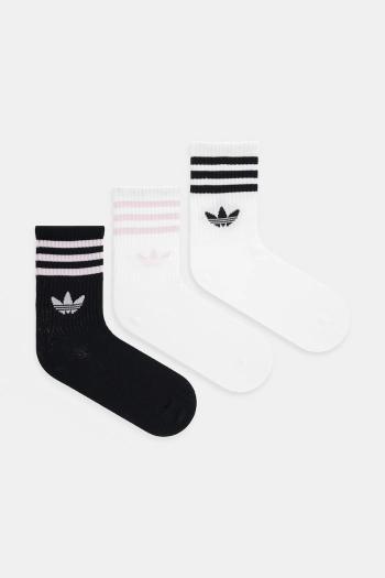 Ponožky adidas Originals 3-Stripes 3-pak biela farba, JV7405