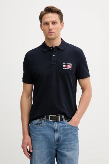 Polo tričko Tommy Hilfiger pánske, tmavomodrá farba, s nášivkou, MW0MW39836