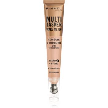 Rimmel Multi-Tasker Wake Me Up make-up a korektor pre rozjasnenie pleti odtieň 25 Rose Ivory 20 ml