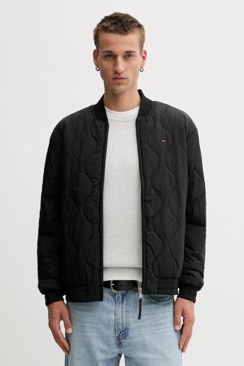 Bunda Tommy Jeans čierna farba, prechodná, DM0DM21685