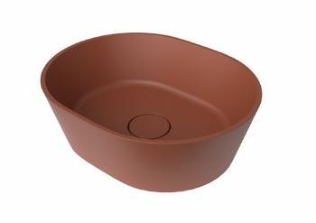 Umývadlo na dosku SAT Aula 47x38 cm cooper brown mat bez otvoru pre batériu, bez prepadu SATAU4738CB