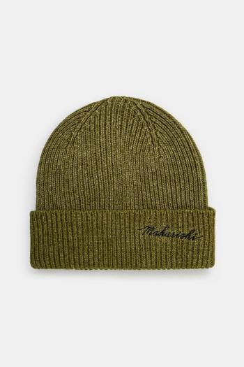 Vlnená čiapka Maharishi Maharishi Embroidered Beanie zelená farba, vlnená, 1368.OLIVE