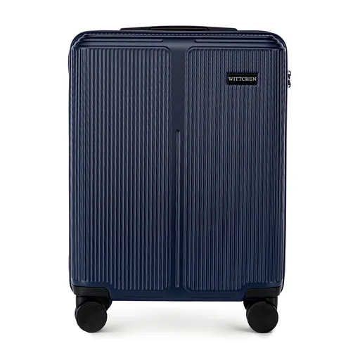 Malý kufor z ABS s jemnými pruhmi, námornícka modrá 56-3A-601-90