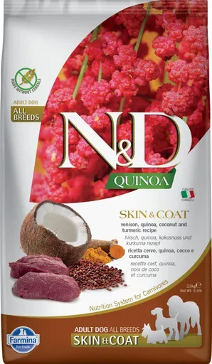 N&D grain free quinoa dog skin & coat venison & coconut 2,5g (8010276035615)