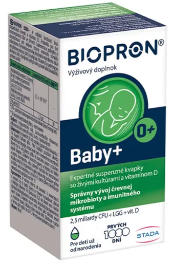 Biopron Baby + probiotiká + vitamín D pre deti od narodenia kvapky 10 ml