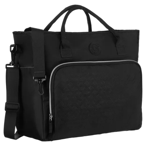 Čierna cestovná taška z polyesteru s úchytom na kufor- Peterson