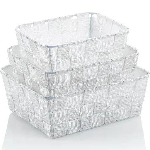 Kela 3-dielna sada úložných košíkov Alvaro, biela